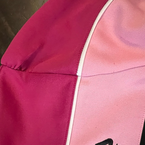 FILA athletic pink and black athletic full zip jacket size L with puff shoulder - Picture 6 of 13